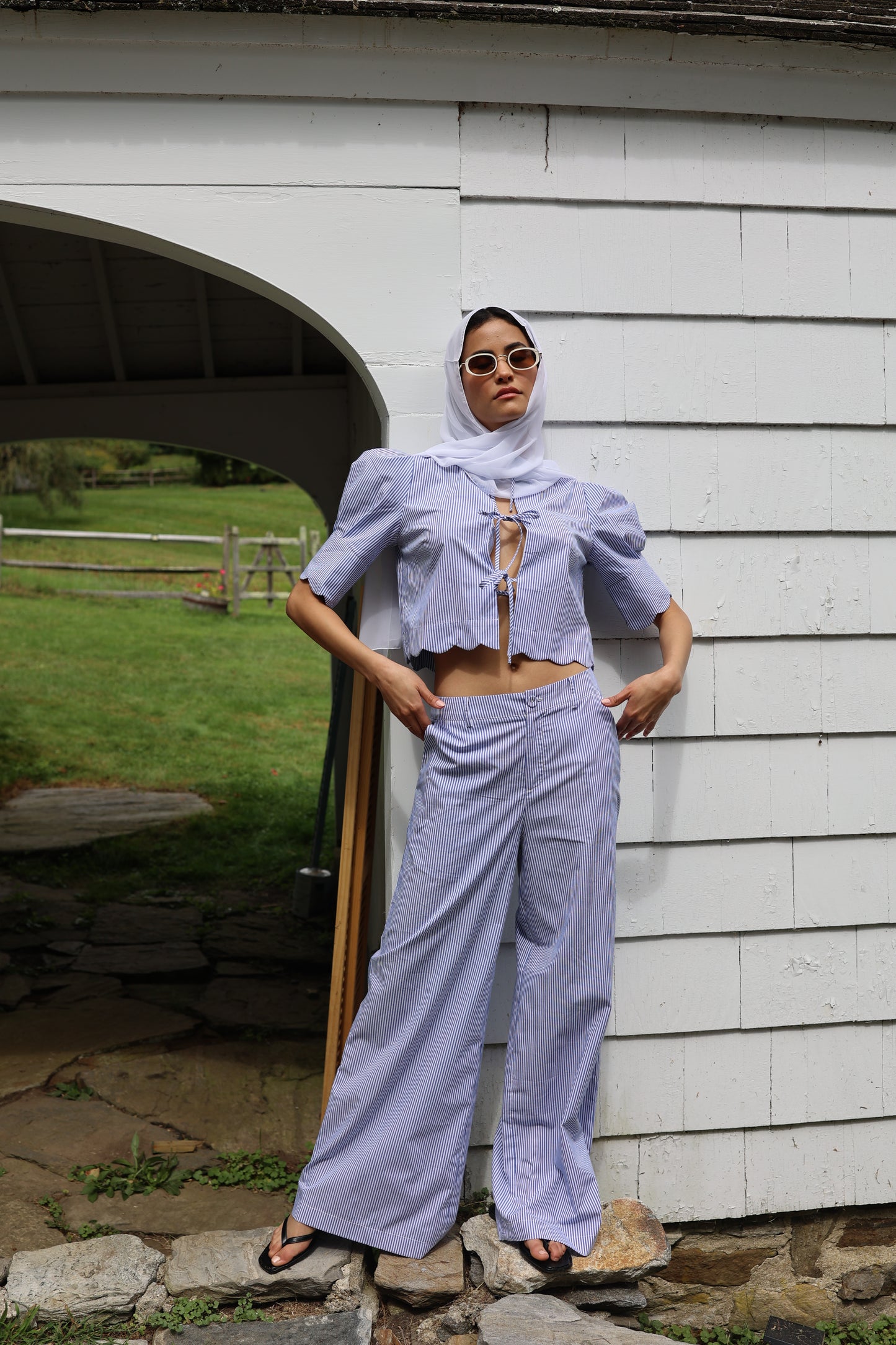 Portofino Pant Blue Stripe - Sister Swim