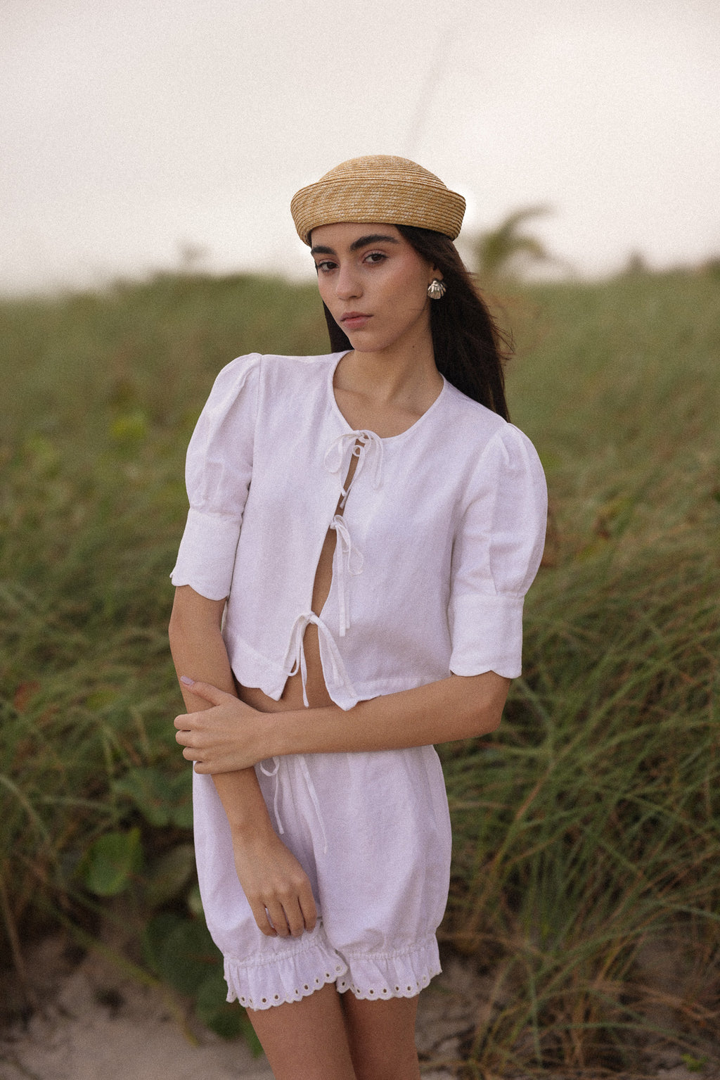 Scalloped Top White - Sister Swim