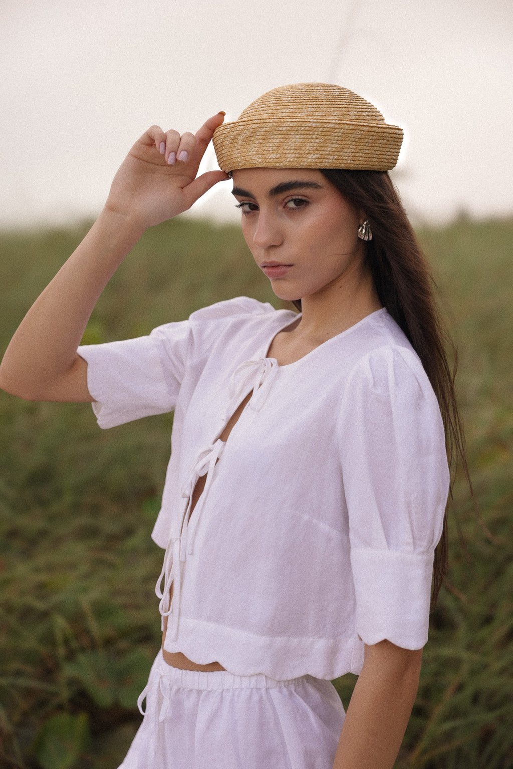 Scalloped Top White - Sister Swim