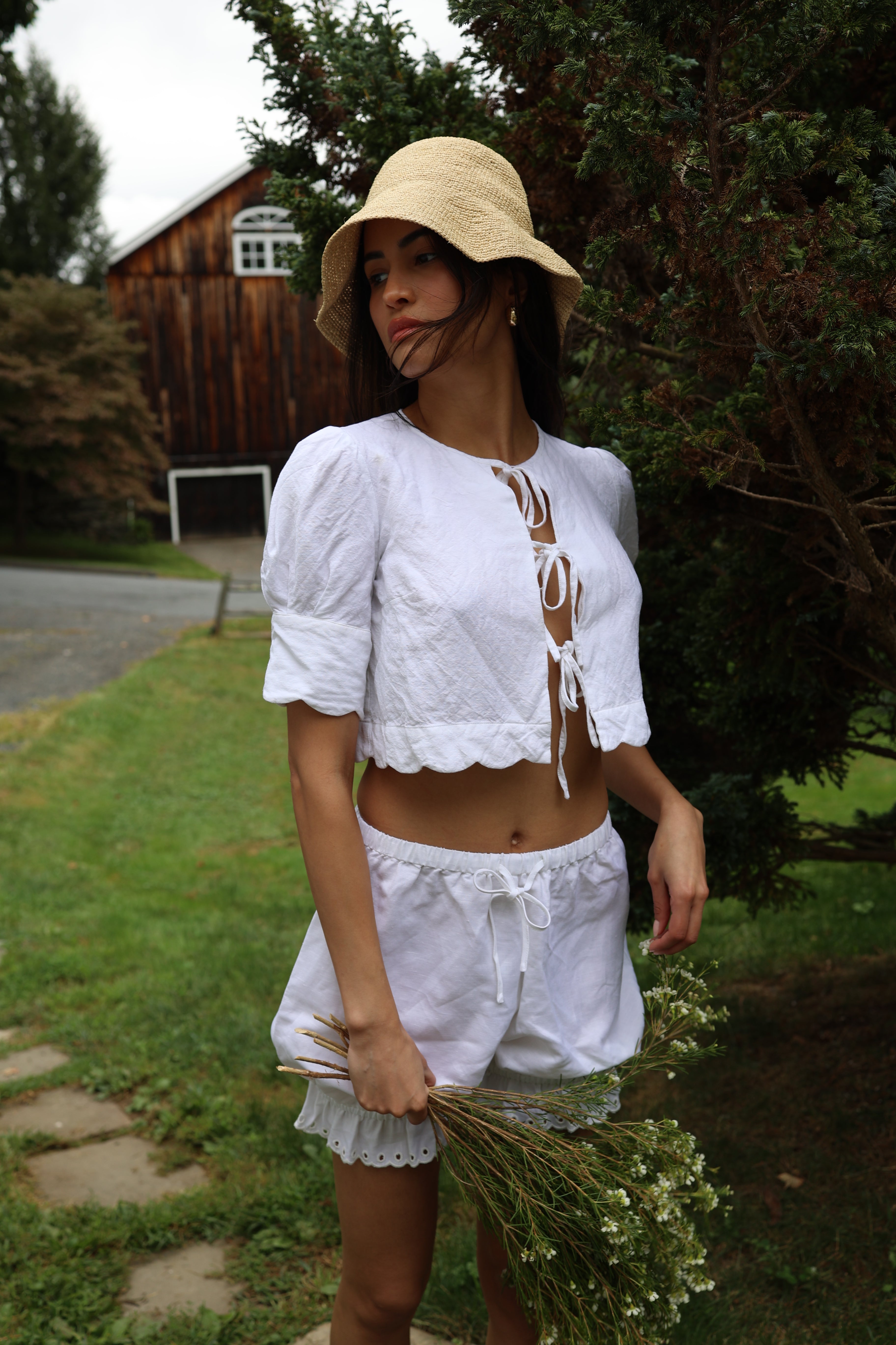 Scalloped Top White - Sister Swim