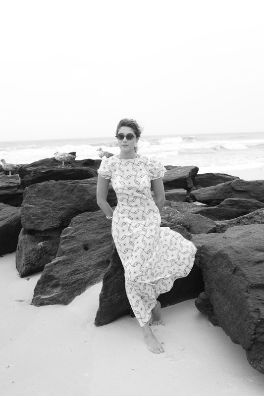 Fox Dress in Tile Print