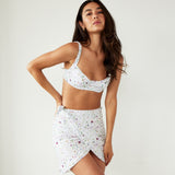 Bridget Wrap Skirt in White Floral - Sister NY
