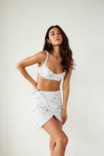 Bridget Wrap Skirt in White Floral - Sister NY