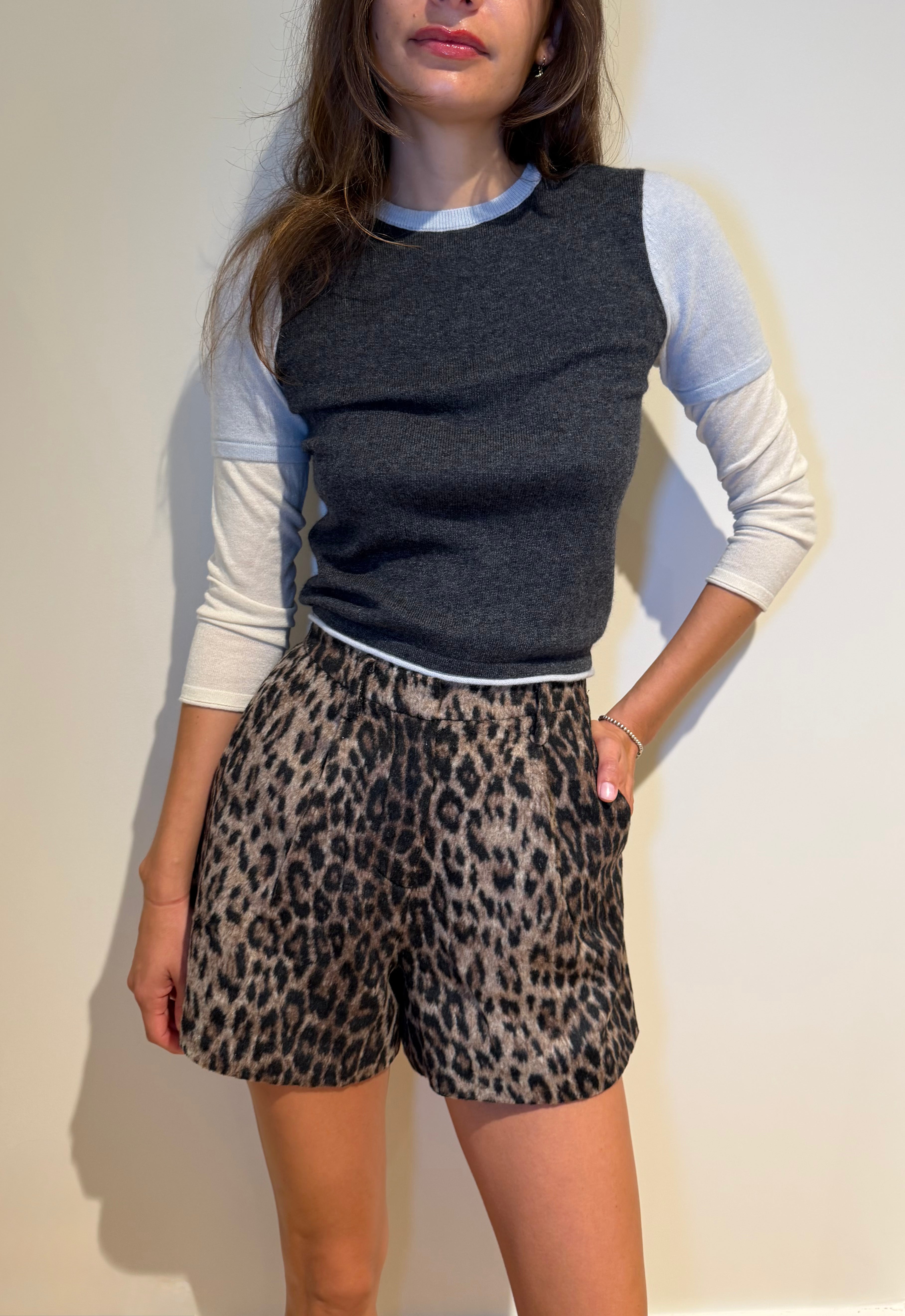 Emmy Layered Sweater Ice Blue Charcoal