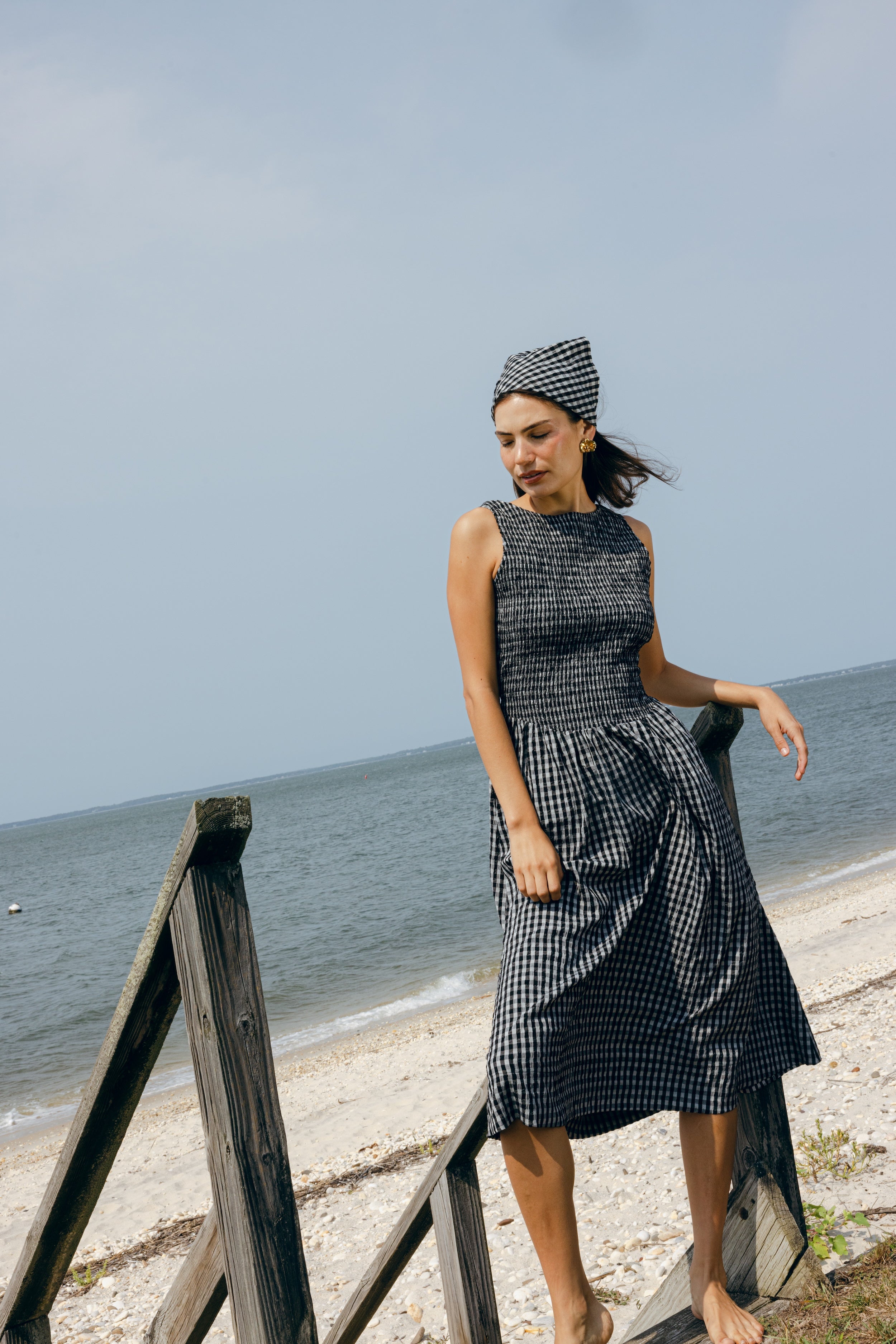 Hailey Dress Black and White Check - Sister Swim