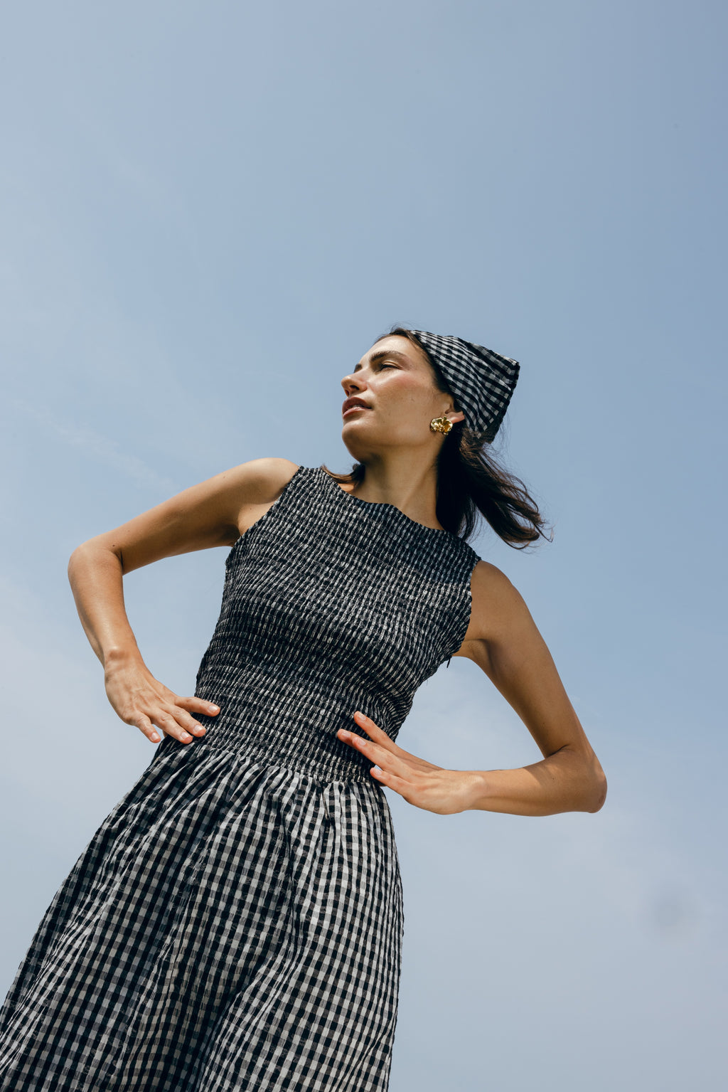Hailey Dress Black and White Check - Sister Swim