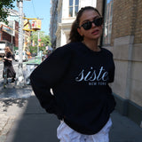 navy black sweatshirt crewneck hoodless