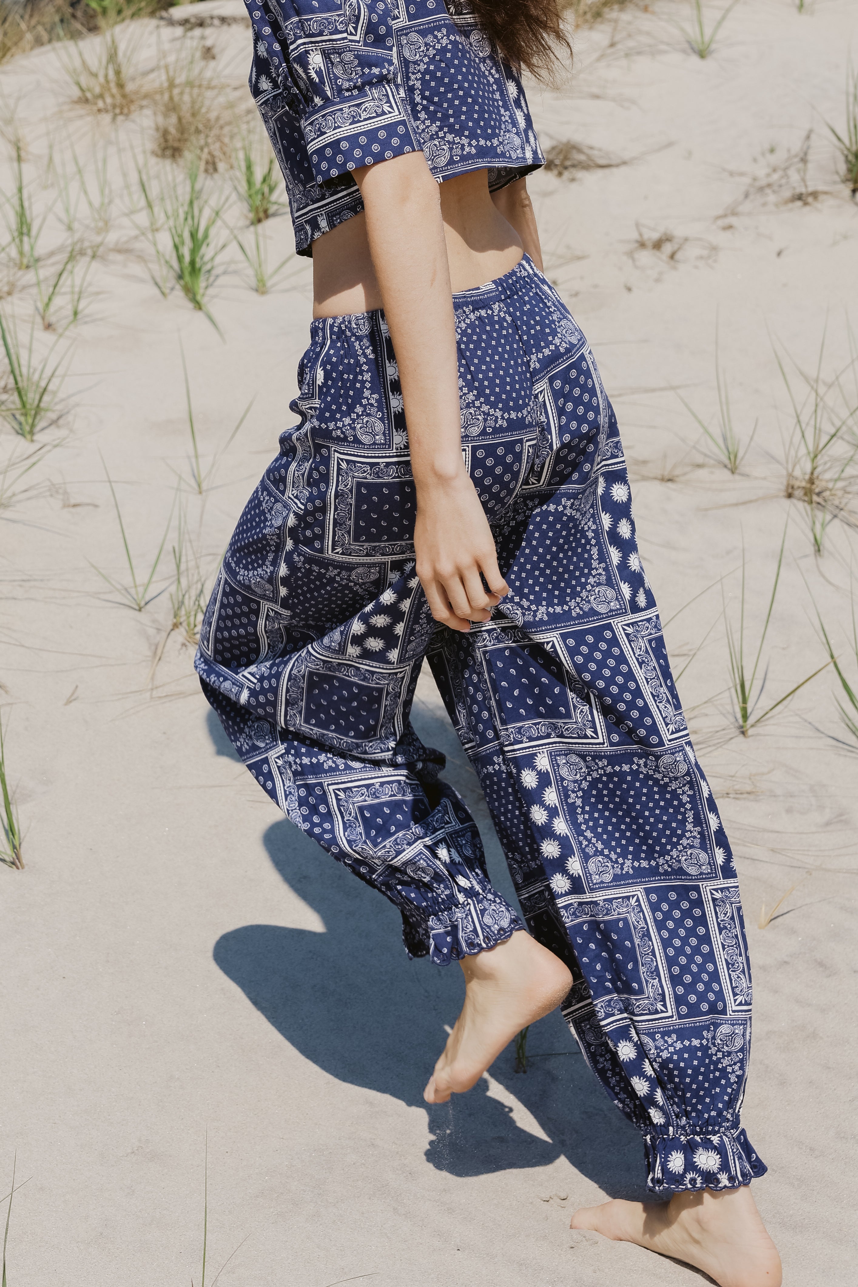 Bloomer Pant Navy Bandana Print