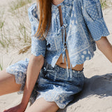 Scalloped Top Sky Bandana Print - Sister NY