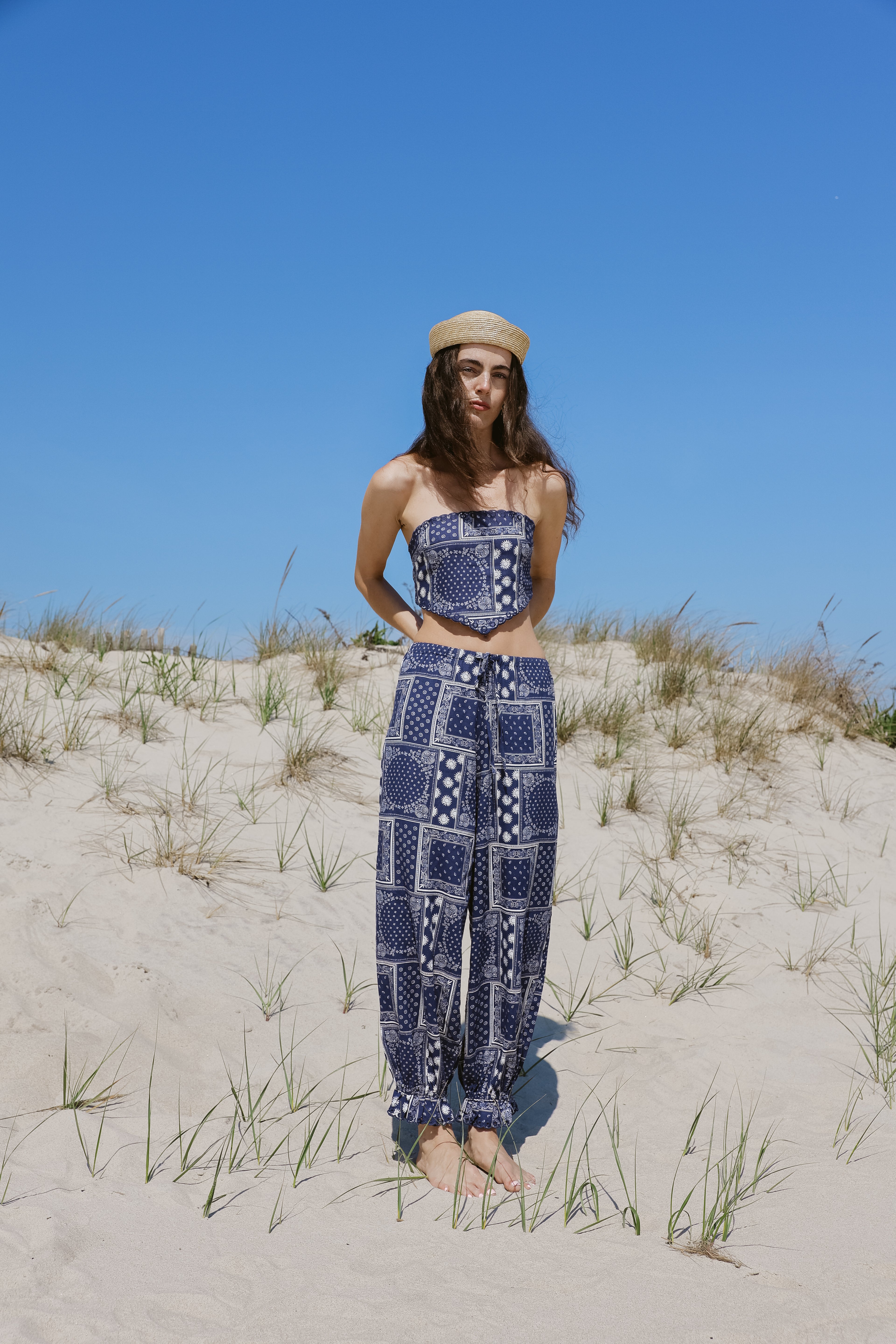 Indio Top Navy Bandana Print