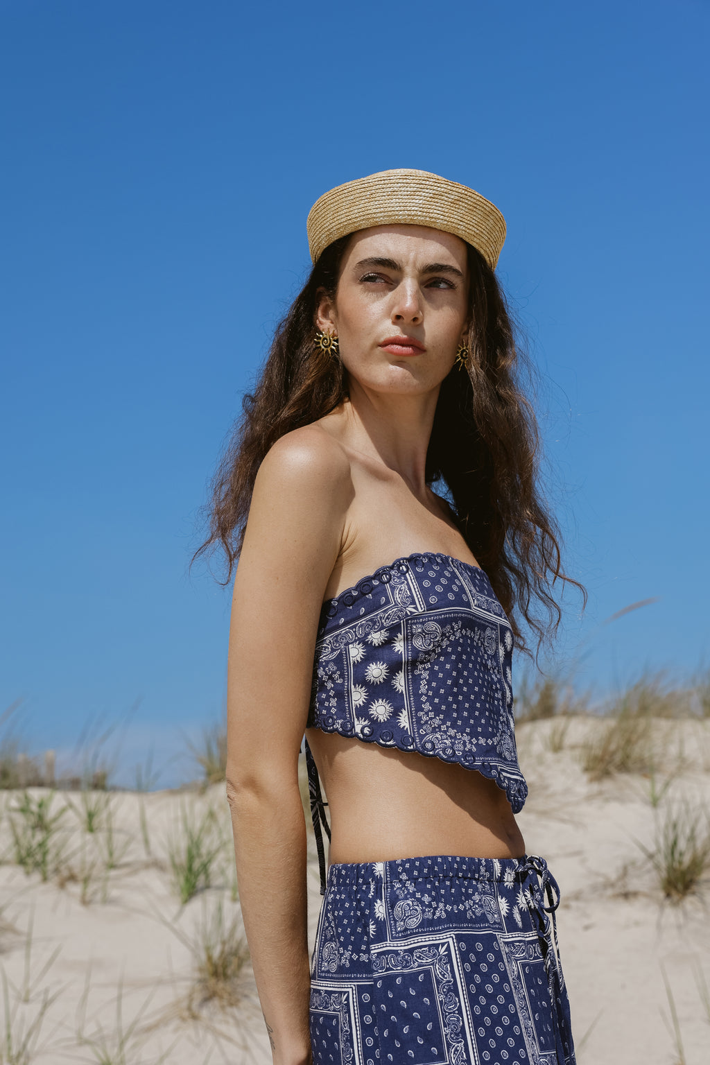 Indio Top Navy Bandana Print