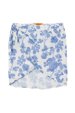 Bridget Wrap Skirt in White Blue Floral - Sister NY